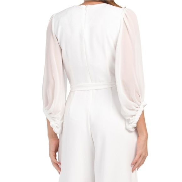 DONNA Ricco Long Sleeve Belted Wrap Jumpsuit - Picture 5 of 14